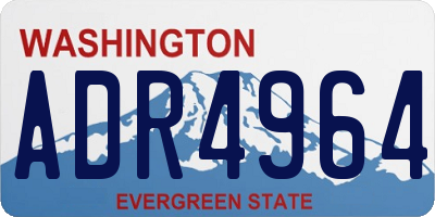 WA license plate ADR4964