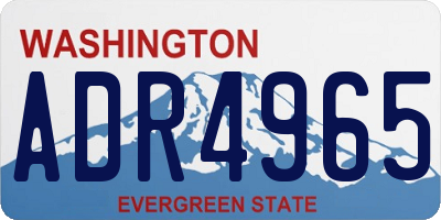 WA license plate ADR4965