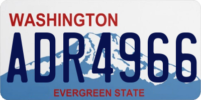 WA license plate ADR4966