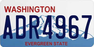 WA license plate ADR4967