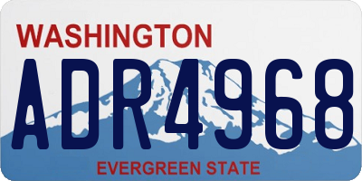 WA license plate ADR4968
