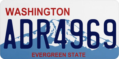 WA license plate ADR4969