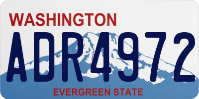 WA license plate ADR4972