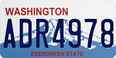 WA license plate ADR4978