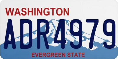 WA license plate ADR4979