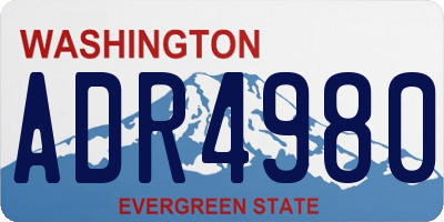 WA license plate ADR4980
