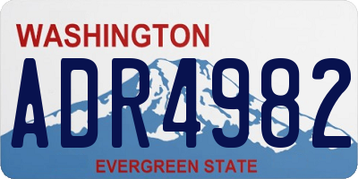 WA license plate ADR4982