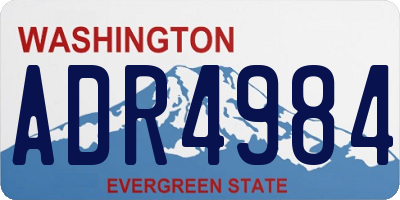 WA license plate ADR4984