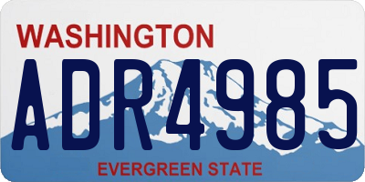 WA license plate ADR4985