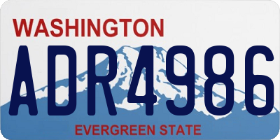 WA license plate ADR4986