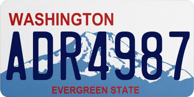WA license plate ADR4987
