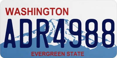WA license plate ADR4988