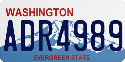 WA license plate ADR4989