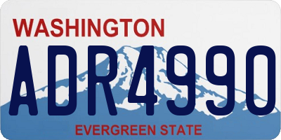 WA license plate ADR4990