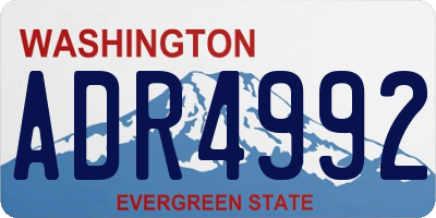 WA license plate ADR4992