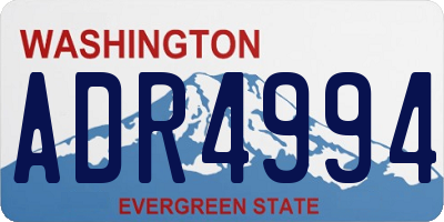 WA license plate ADR4994