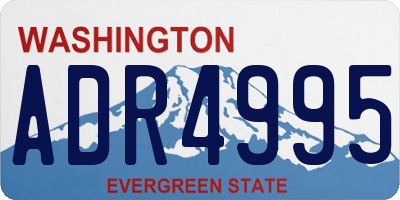 WA license plate ADR4995