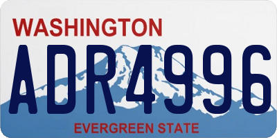 WA license plate ADR4996