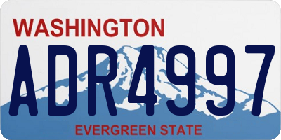 WA license plate ADR4997