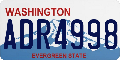 WA license plate ADR4998