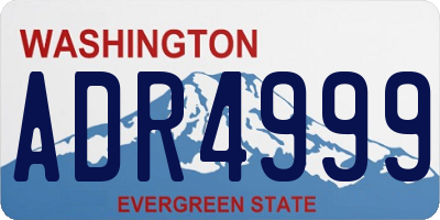 WA license plate ADR4999
