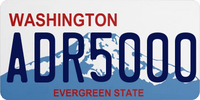 WA license plate ADR5000
