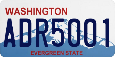 WA license plate ADR5001