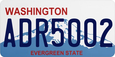 WA license plate ADR5002