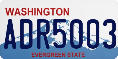 WA license plate ADR5003