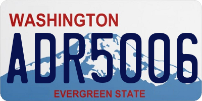 WA license plate ADR5006