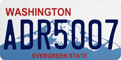 WA license plate ADR5007