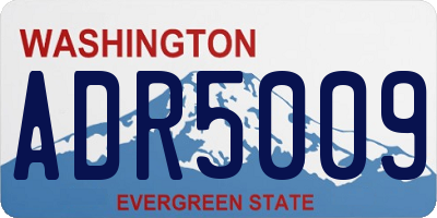 WA license plate ADR5009