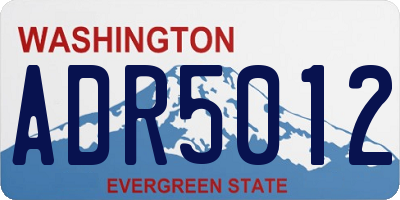 WA license plate ADR5012