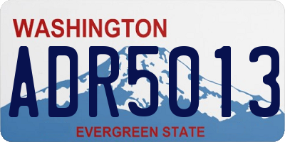 WA license plate ADR5013