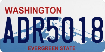 WA license plate ADR5018