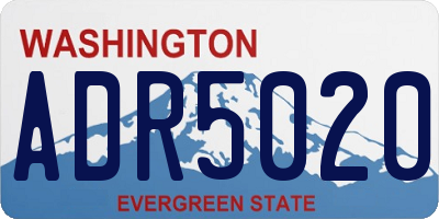 WA license plate ADR5020