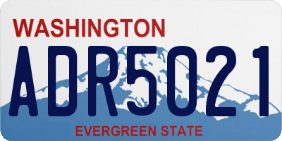 WA license plate ADR5021