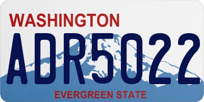 WA license plate ADR5022