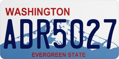 WA license plate ADR5027