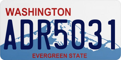 WA license plate ADR5031