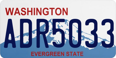 WA license plate ADR5033