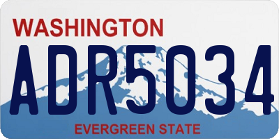 WA license plate ADR5034