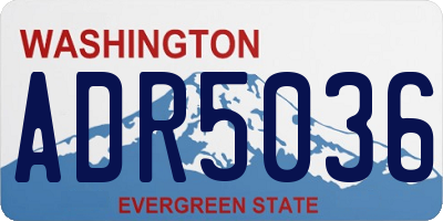 WA license plate ADR5036