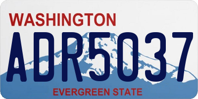 WA license plate ADR5037