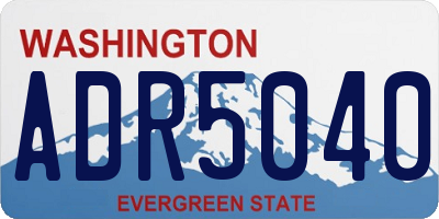 WA license plate ADR5040
