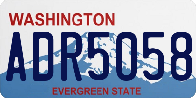 WA license plate ADR5058