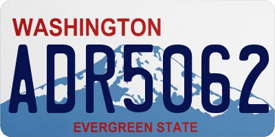 WA license plate ADR5062