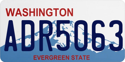 WA license plate ADR5063
