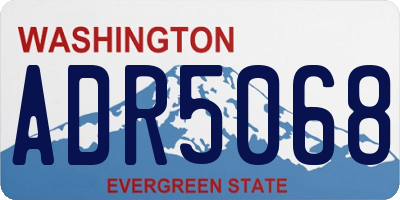 WA license plate ADR5068