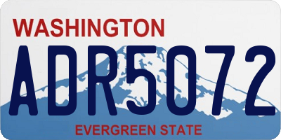 WA license plate ADR5072